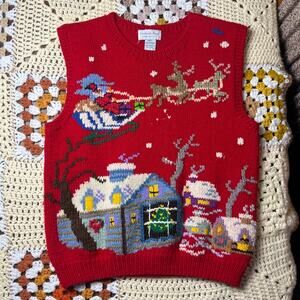 90s Roberta Frost hand knitted wool sweater vest